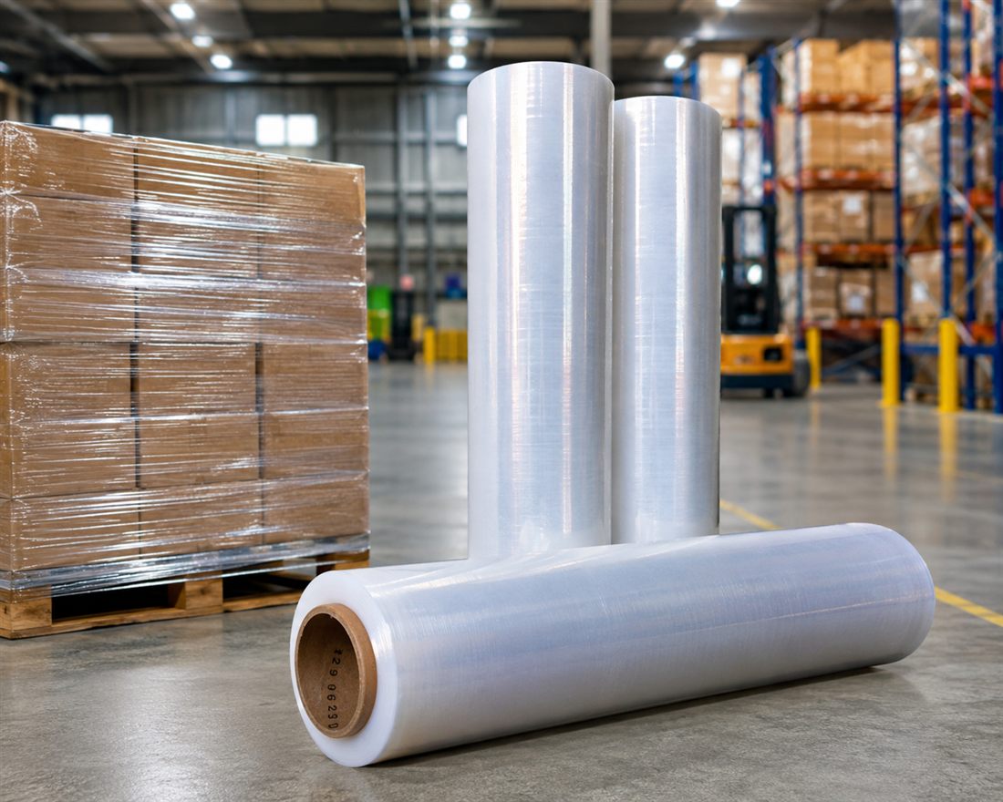 Stretch film industrial 20 micras para paletización — Full Pack Perú